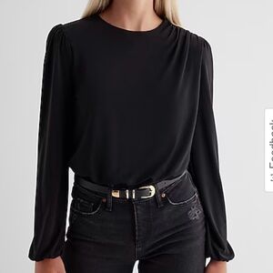 Express Skimming Crew Neck Puff Sleeve Bodysuit